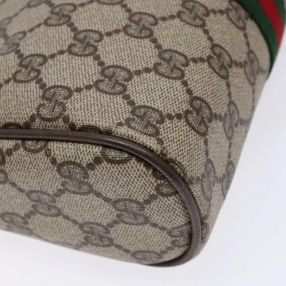 GUCCI GG Supreme Web Sherry Line Clutch Bag PVC Beige Red 63 01 012 Auth 135068 - Picture 8 of 16